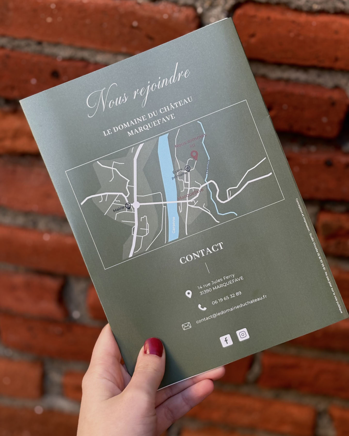 Dépliant domaine lieu de réception agence de com Muret