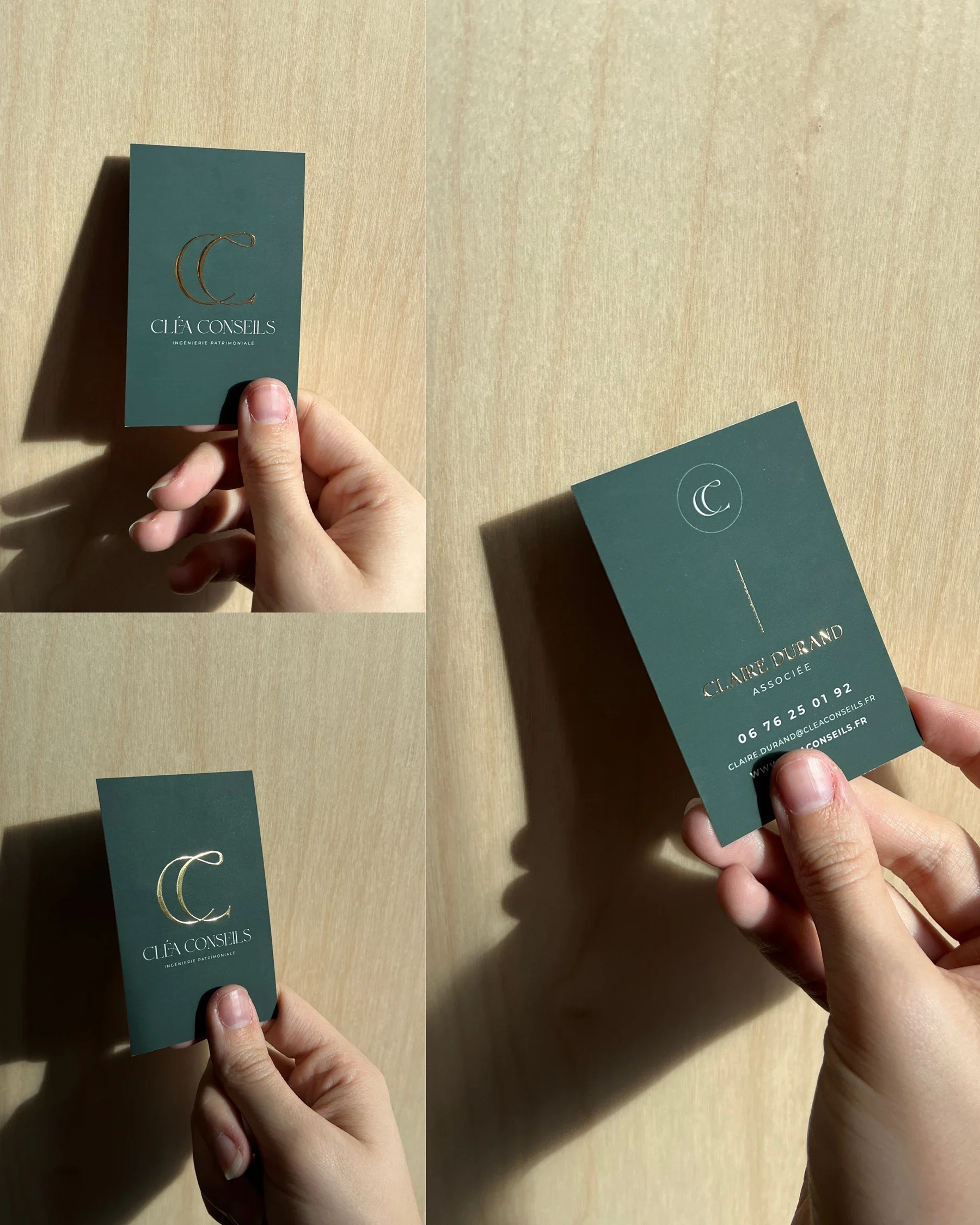 carte de visite impression avec dorure agence de com graphiste