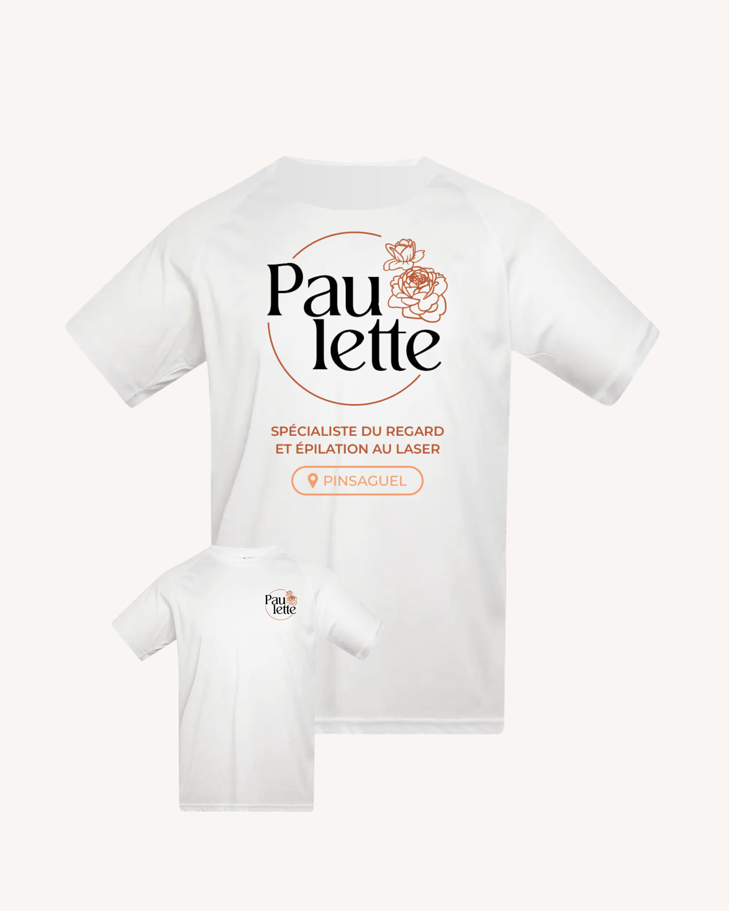 Création tee-shirt floqué institut de beauté agence de communication