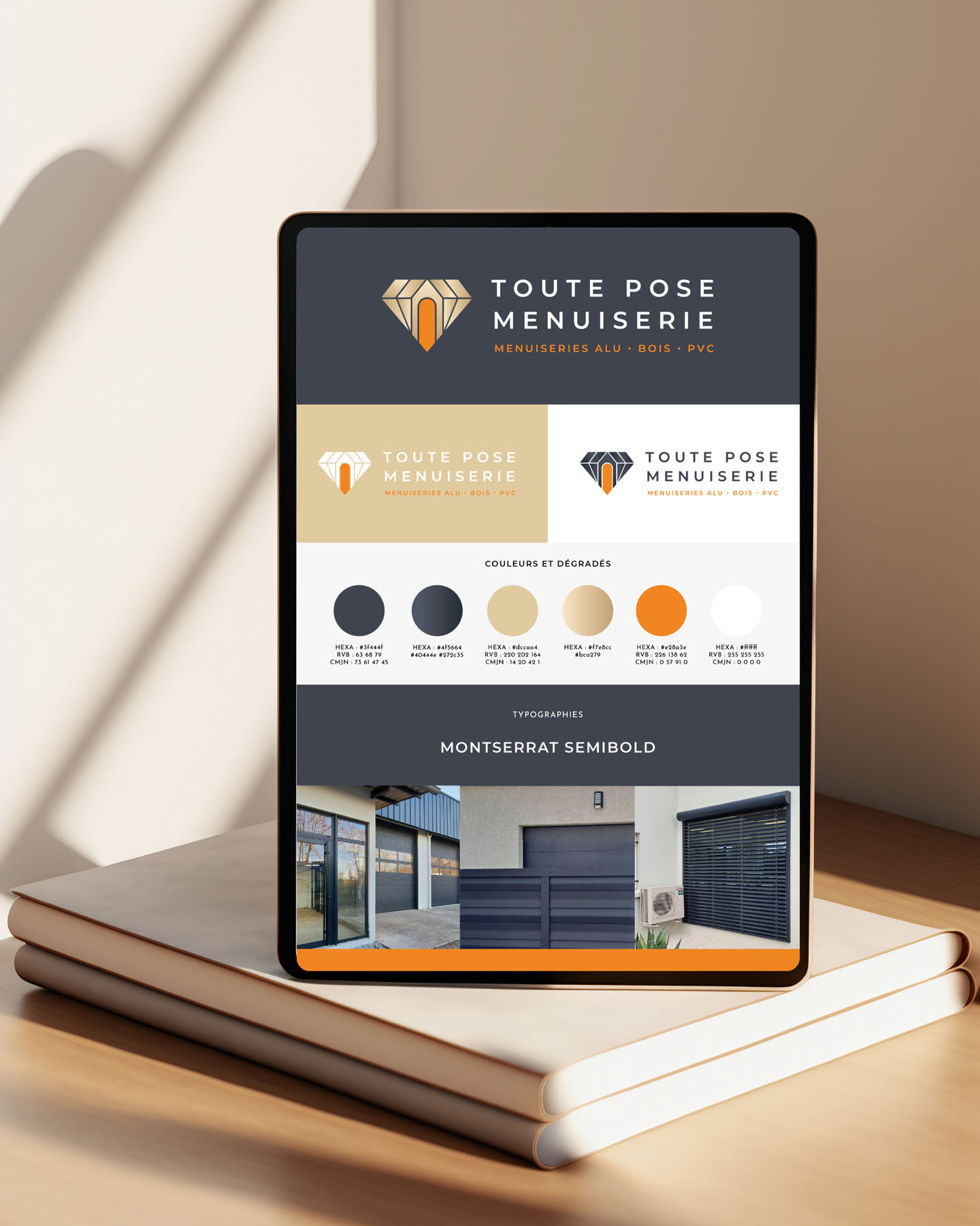 toute pose menuiserie enseigne carte carte de visite charte graphique identite visuelle graphiste logo agence de com saint sulpice sur leze