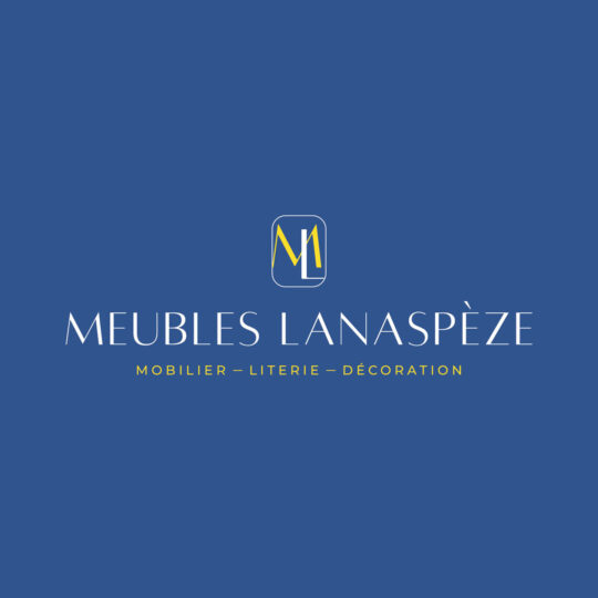 meubles lanaspèze vitrine carte de visite identité visuelle agence de com saint sulpice sur leze porte cle pochette flyer
